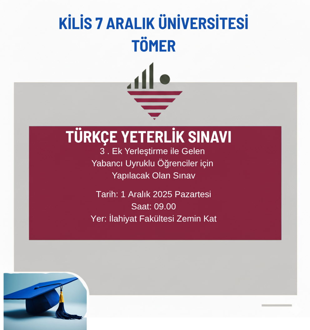 Ek yerleştirmeyle gelen öğrencilere  yönelik Türkçe Yeterlik Sınavı